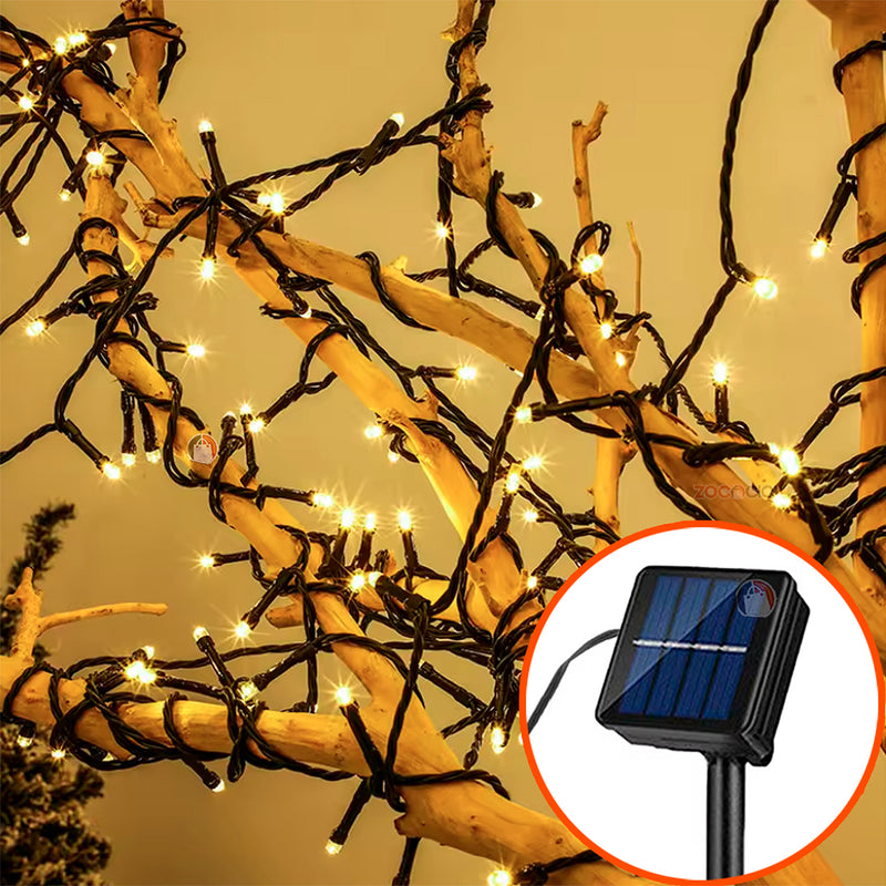 🎄LUCES LED 20M + PANEL SOLAR + CONTROL✨