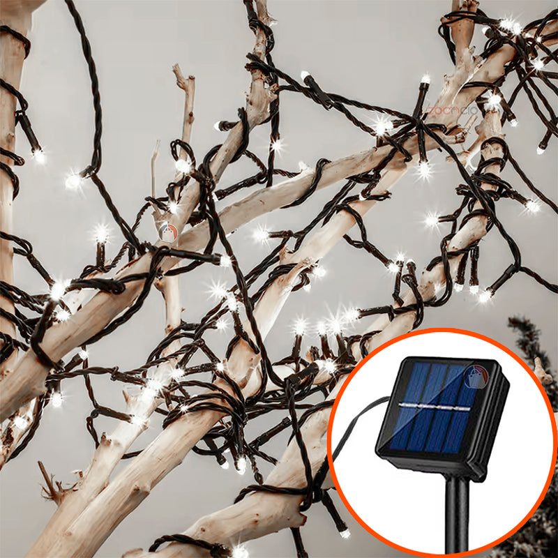 🎄LUCES LED 20M + PANEL SOLAR + CONTROL✨