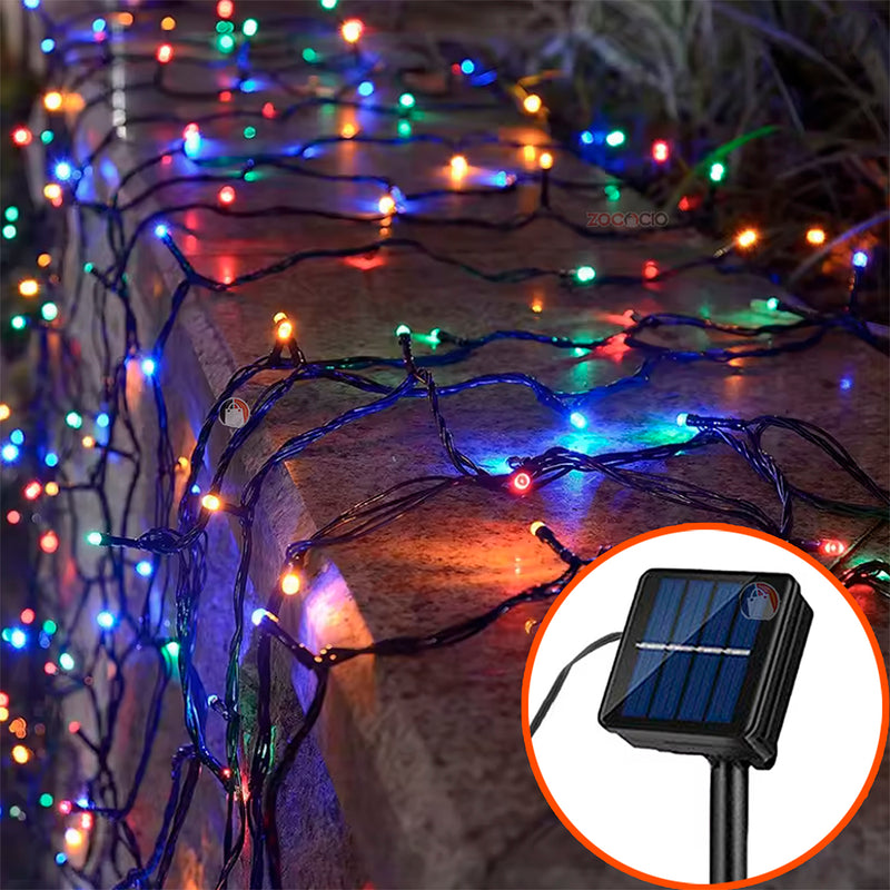 🎄LUCES LED 20M + PANEL SOLAR + CONTROL✨