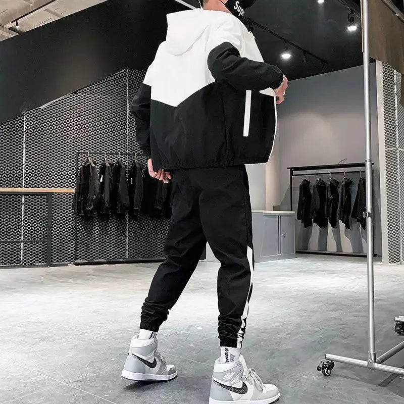 Conjunto Deportivo Masculino con Chaqueta y Pantalón Bicolor